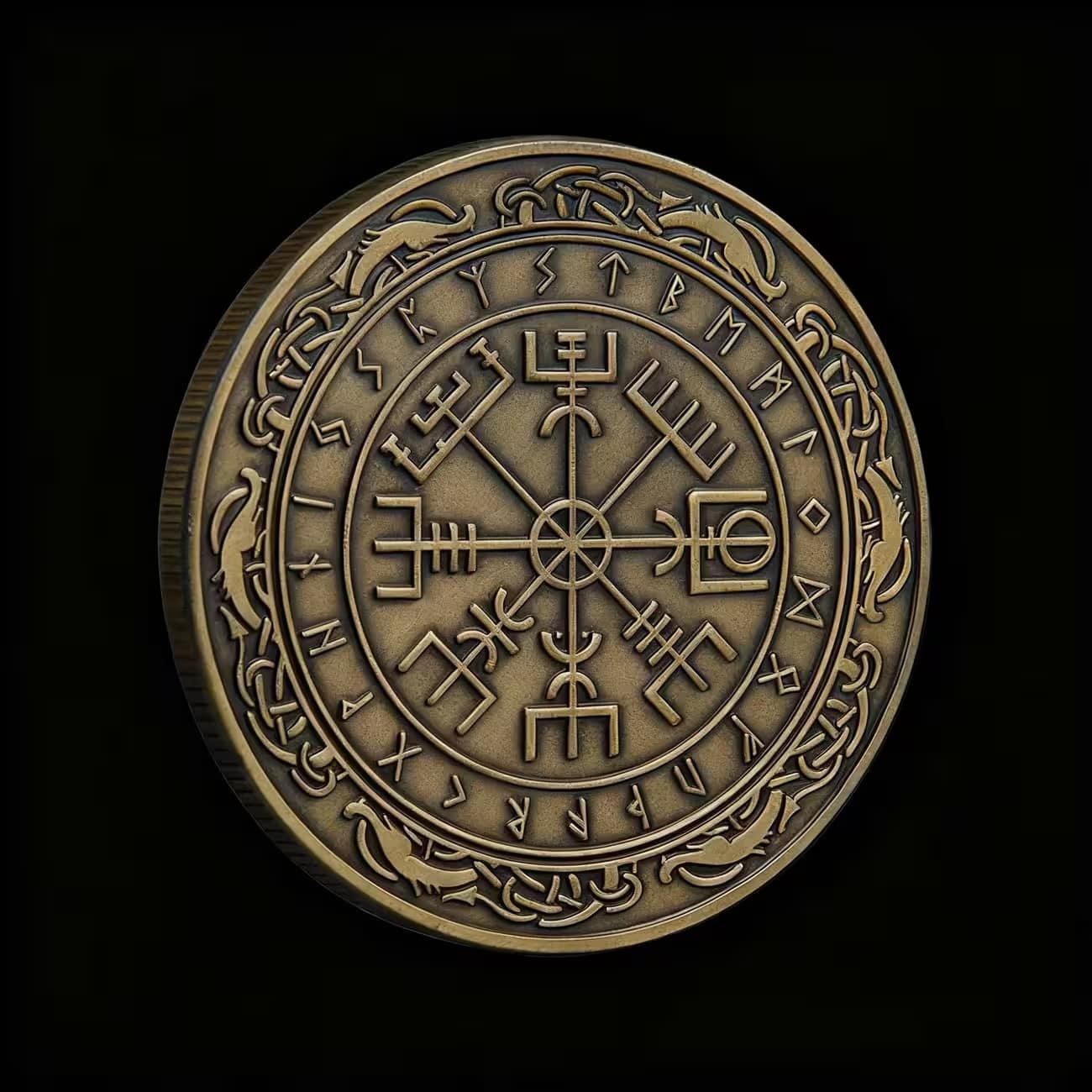 "Viking Vegvísir" Challenge Coin